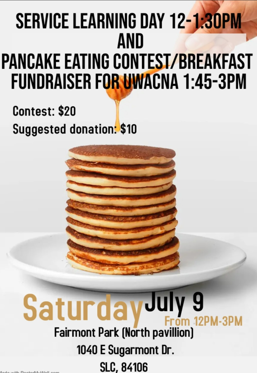 SLD and pancakes flyer